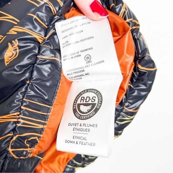 Sosken Studios JODY NAVY PORTRAIT PRINT DOWN PUFFER VEST SIZE 1 S - Picture 9 of 11